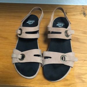 Abeo sandals. Velcro adjustable straps. Customized orthotics.